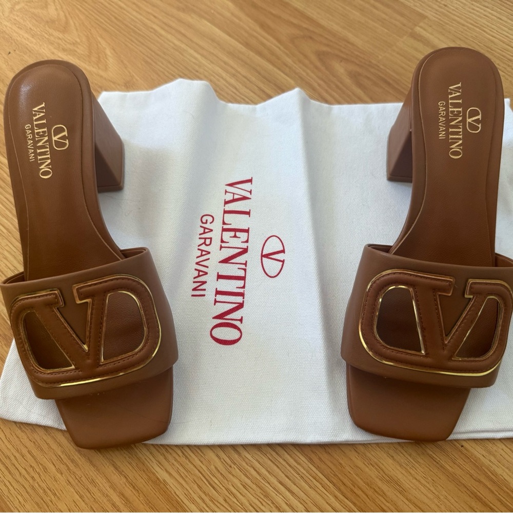 Valentino Garavani Tan Heeled Sandals